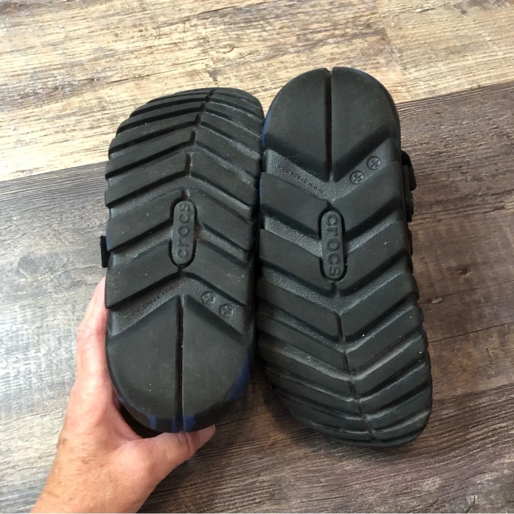 Post Malone X Crocs Duet Max Clog Blue Black 206542-001 Size M4/W6 worn 1x EUC